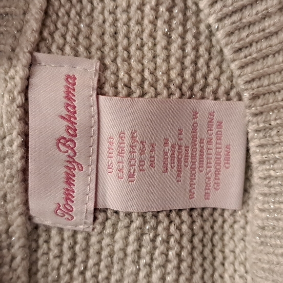 Tommy Bahama girls size 14 asymetric gray metallic long sleeve sweater NWT - Picture 7 of 7